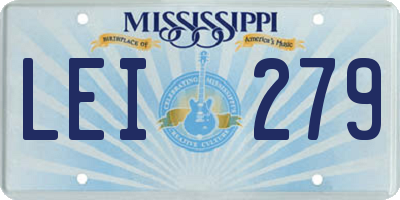 MS license plate LEI279
