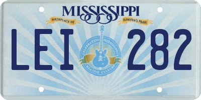 MS license plate LEI282