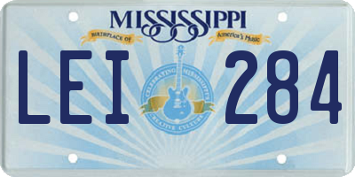 MS license plate LEI284