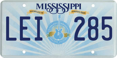 MS license plate LEI285