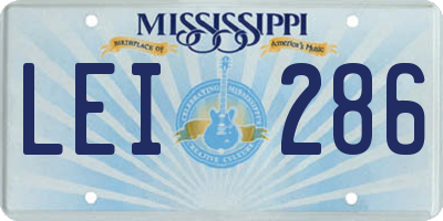 MS license plate LEI286
