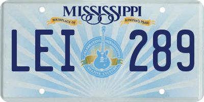 MS license plate LEI289