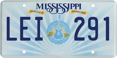 MS license plate LEI291