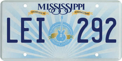 MS license plate LEI292