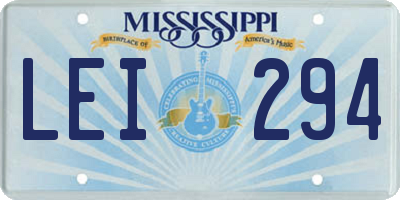 MS license plate LEI294
