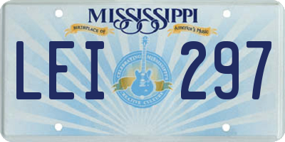 MS license plate LEI297