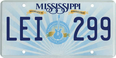 MS license plate LEI299