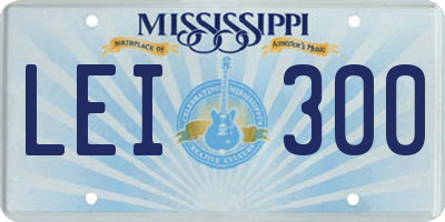MS license plate LEI300