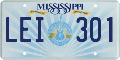 MS license plate LEI301