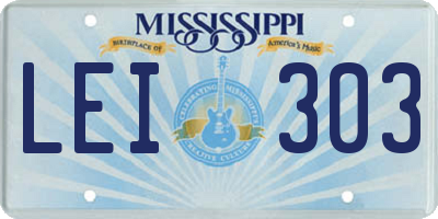 MS license plate LEI303
