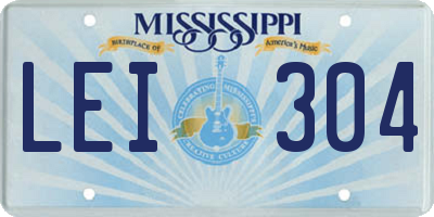 MS license plate LEI304