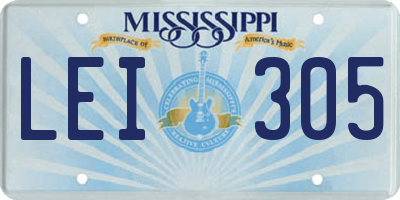 MS license plate LEI305