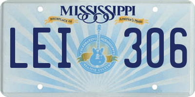 MS license plate LEI306