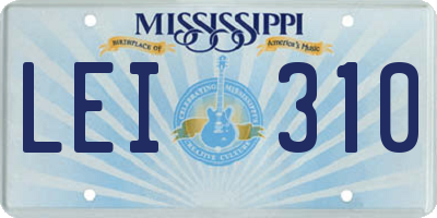 MS license plate LEI310