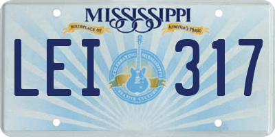 MS license plate LEI317