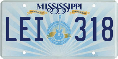 MS license plate LEI318