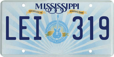 MS license plate LEI319