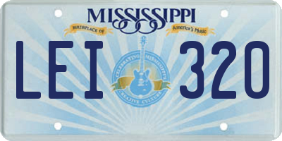 MS license plate LEI320