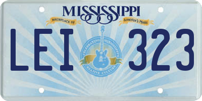 MS license plate LEI323