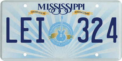 MS license plate LEI324
