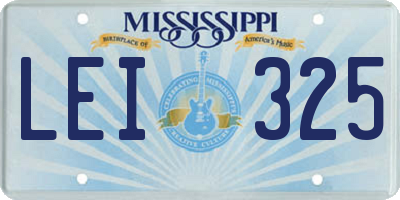 MS license plate LEI325