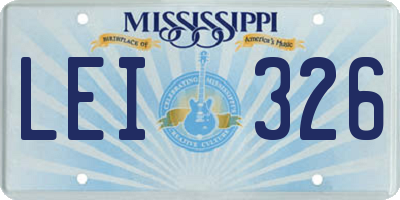 MS license plate LEI326