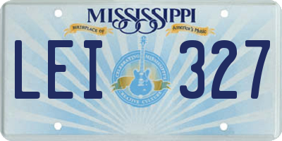 MS license plate LEI327