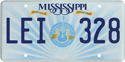 MS license plate LEI328