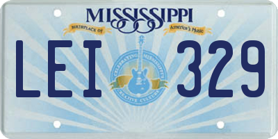 MS license plate LEI329