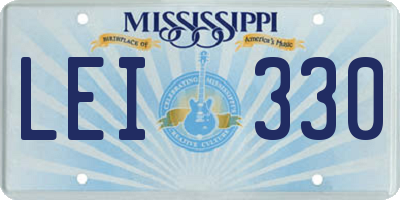 MS license plate LEI330