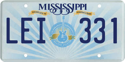 MS license plate LEI331