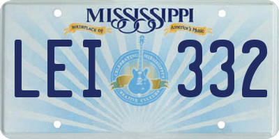 MS license plate LEI332