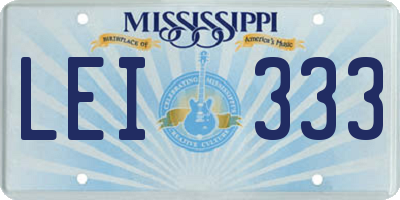 MS license plate LEI333