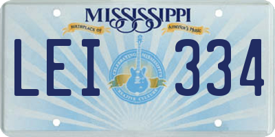 MS license plate LEI334