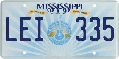 MS license plate LEI335