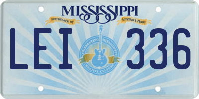 MS license plate LEI336