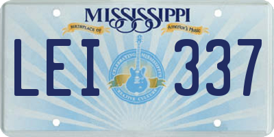 MS license plate LEI337