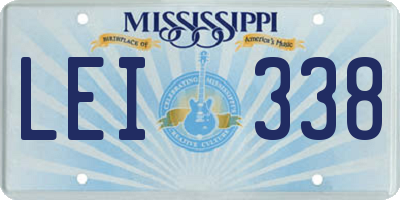 MS license plate LEI338