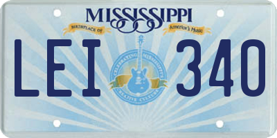 MS license plate LEI340
