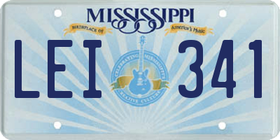 MS license plate LEI341