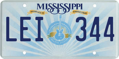 MS license plate LEI344