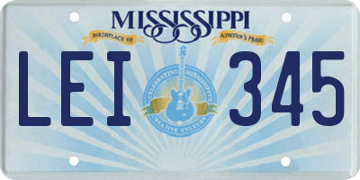 MS license plate LEI345