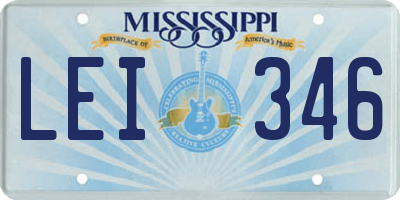 MS license plate LEI346