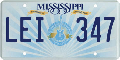 MS license plate LEI347