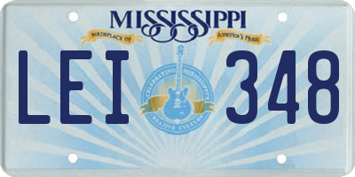 MS license plate LEI348