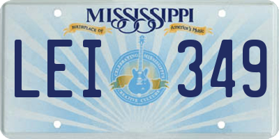 MS license plate LEI349