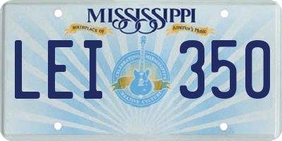 MS license plate LEI350