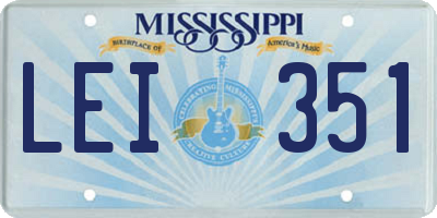 MS license plate LEI351