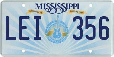 MS license plate LEI356