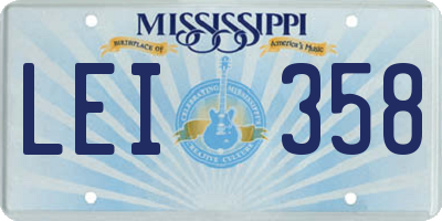 MS license plate LEI358